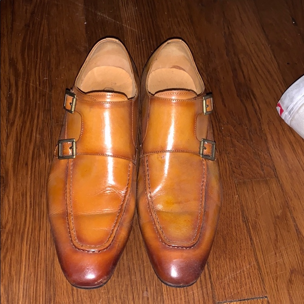 Designer monk strap dress shoes